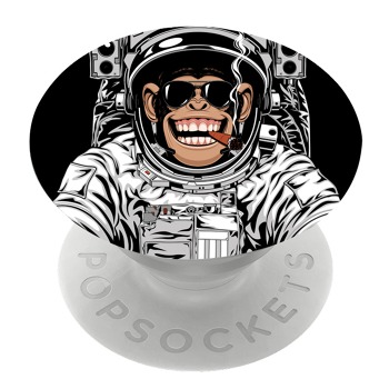 Бял PopSocket с мотив - Маймуна космонавт