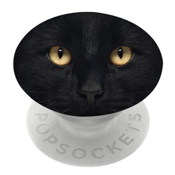 Бял PopSocket с мотив - Черна котка