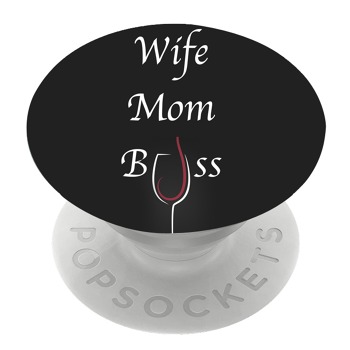 Бял PopSocket с мотив - Съпруга, майка и шеф