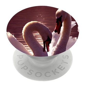 Бял PopSocket с мотив - Лебед