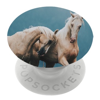 Бял PopSocket с мотив - Жребци