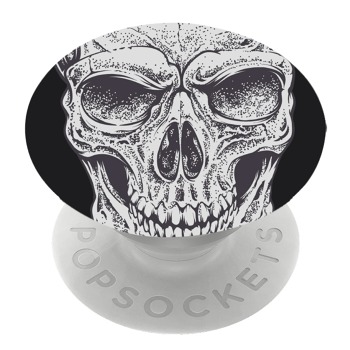 Бял PopSocket с мотив - Човешки череп