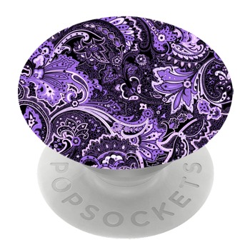 Бял PopSocket с мотив - Лилава абстракция