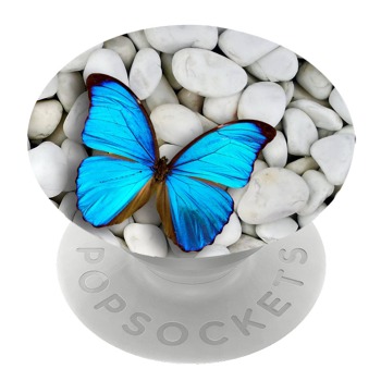 Бял PopSocket с мотив - Пеперуда на камък