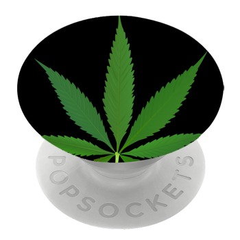 Бял PopSocket с мотив - Листа от марихуана