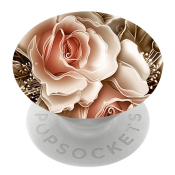 Бял PopSocket с мотив - Златни рози