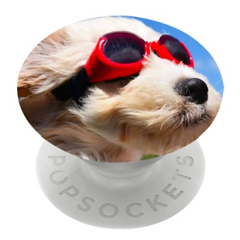 Бял PopSocket с мотив - Куче в колата