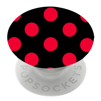 Бял PopSocket с мотив - Червени точки