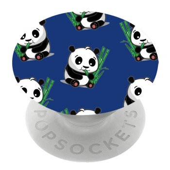 Бял PopSocket с мотив - Панда с бамбус