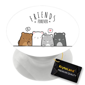 Премиум бял PopSocket с мотив