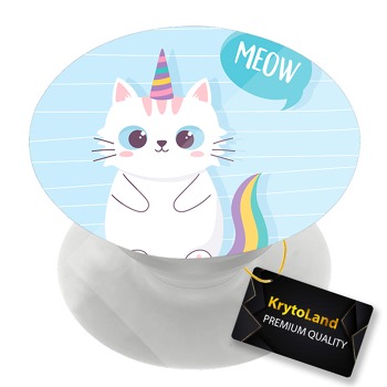 Премиум бял PopSocket с мотив