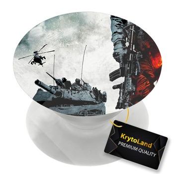 Премиум бял PopSocket с мотив