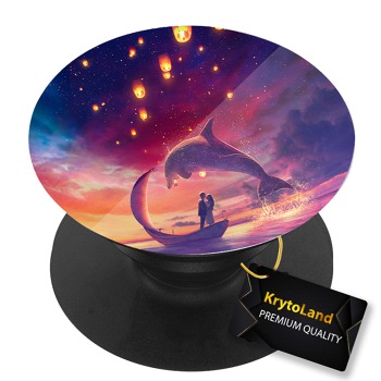 Премиум черен PopSocket c мотив