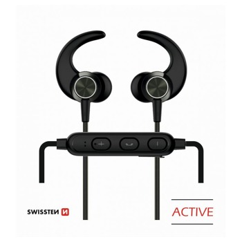 Swissten спортни безжични bluetooth слушалки E14 - Черни