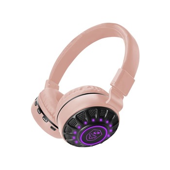 Светещи безжични геймърски LED слушалки KD75 - Розови