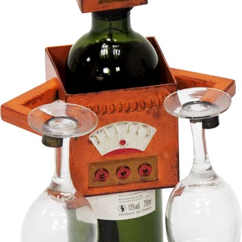 Поставка за бутилка вино Робот, 31 cм