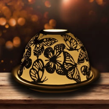 Керамична свещ Brilliant light Gold- Пеперуди