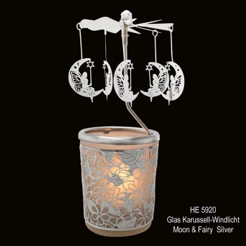 Свещник Въртележка - Лунна фея-16cm