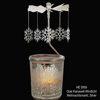 Свещник Въртележка - Снежинка 2-16cm