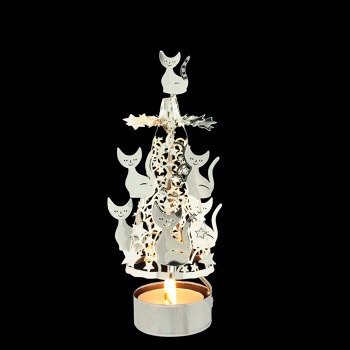 3D елхичка - сребриста, котки-16cm