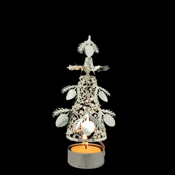 3D елхичка - сребриста, шишарки-16cm