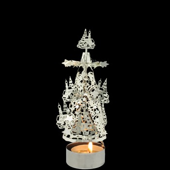 3D елхичка - сребриста, къщички-16cm