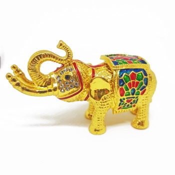 Кутия за бижута - Слон с многоцветно седло