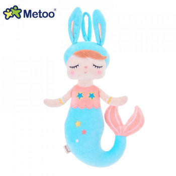 Плюшена кукла Metoo - Синя русалка, 38 см