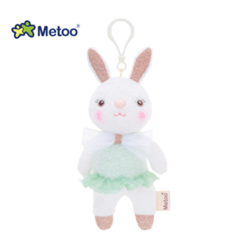 Плюшена кукла Metoo с резидава рокличка и карабинер - Зайче