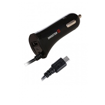 Swissten зарядно за кола 2,4A-1xUSB + Micro USB кабел