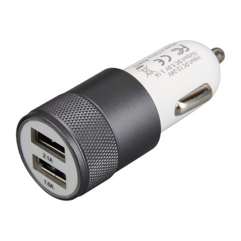 Зарядно за кола - 2x USB порт, 1.0A + 2.1A
