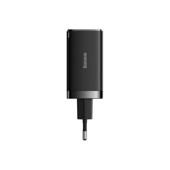 Baseus GaN5 Pro адаптер за бързо зареждане 2x USB-C + USB-A 65W - Черен