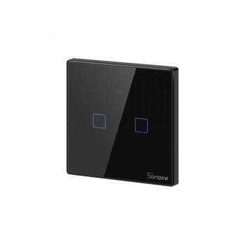 Интелигентен превключвател WiFi + RF 433 Sonoff T3 EU TX (2-канала) - Черен