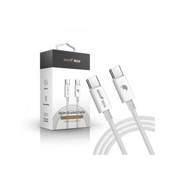 RhinoTech еднометров заряден кабел USB-C към USB-C 60W, бял
