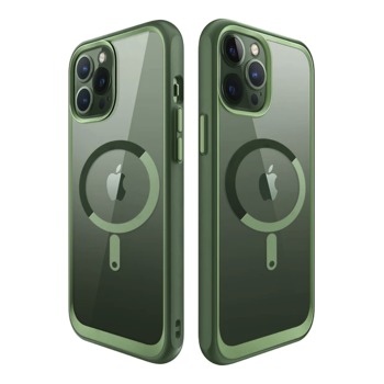 МаgSafe кейс със зелена рамка и охрана на камерата за iPhone 15 Pro Max