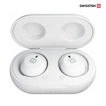 Swissten безжични bluetooth слушалки StoneBuds - Бели
