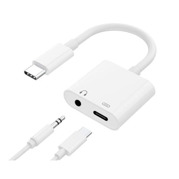 Адаптер от USB-C към 3.5 мм жак с поддръжка на зареждане