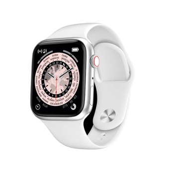 Луксозен смарт часовник Watch9 с три каишки в бял цвят