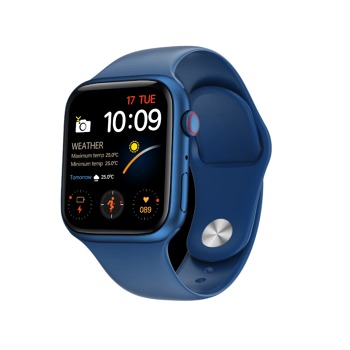 Луксозен смарт часовник Watch9 с три каишки в син цвят