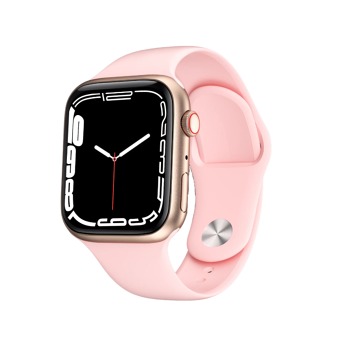 Луксозен смарт часовник Watch9 с три каишки в розов цвят