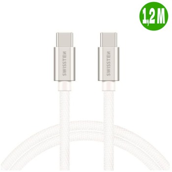 Swissten заряден кабел USB-C / USB-C - 1.2M, Сребрист