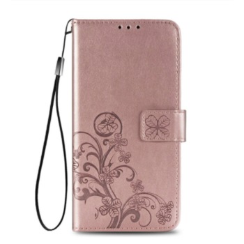 Калъф за iPhone 14 - Детелина, розово златен 