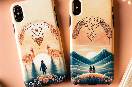 dall·e_2024-01-24_16.32.14_-_a_creative_and_heartwarming_blog_image_for_caseland.bg,_themed_around_cases_for_two._the_image_features_two_phone_cases_designed_as_a_matching_set,.png