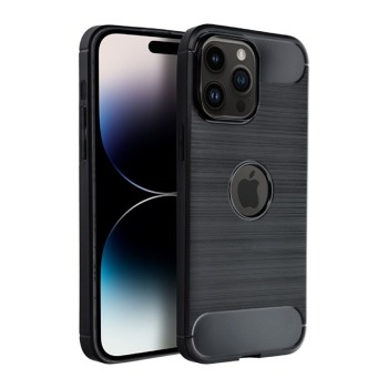 Заден силиконов кейс CARBON FLEXI за iPhone 16 Pro Max - Черен