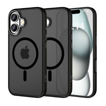 Заден кейс Tech-Protect MagEdge MagSafe за iPhone 16 - Matte Black/Gunmetal