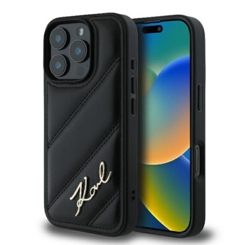 Кейс Karl Lagerfeld Apple iPhone 16 Pro hardcase Quilted Signature - Черен