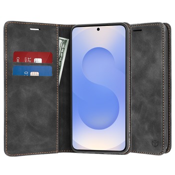 Флип калъф Techsuit Confy за Samsung Galaxy S25 - Черен